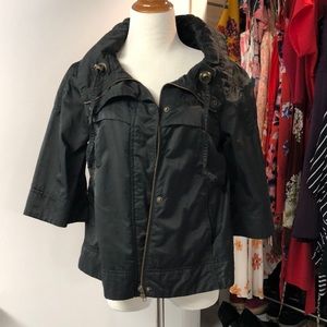 Black Elbow Length Trench Small